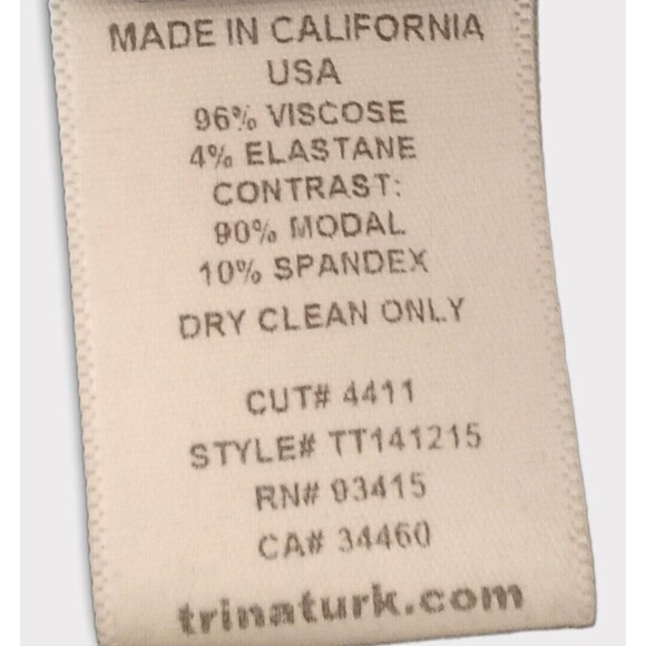 Vtg 90s Trina By Trina Turk Racerback Mini Dress Watercolor Medium Stretch Lined - Picture 8 of 9